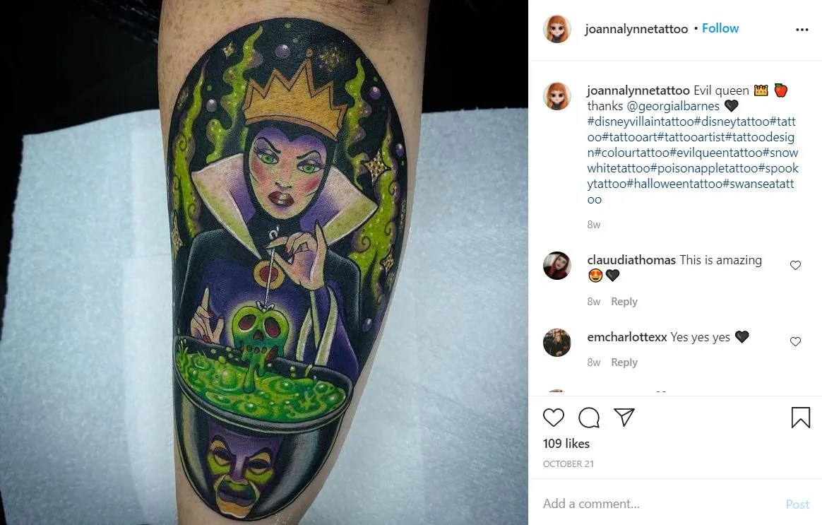 Disney's Snow White: 10 Evil Queen Tattoos That Prove She Was The Fairest Of Them All 472_x_740_jpg
