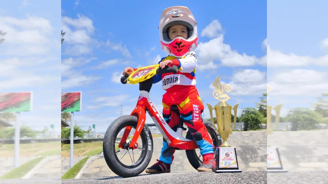 Talento puro a los 2 añitos: así logró el «Rayo» Mosquera subirse al podio nacional de BMX en Ibagué