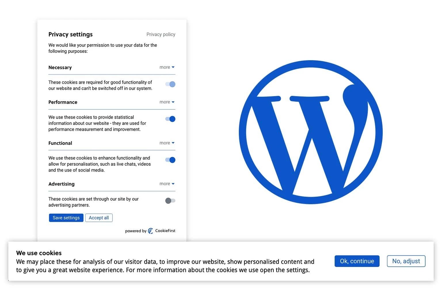 Get a cookie consent banner set up on your website in minutes! WordPress Cookie Plugin | CookieFirst - Consent Management Platform