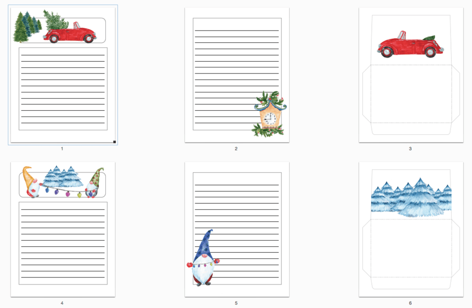 20 Letters + 10 Envelopes in beautiful  watercolor