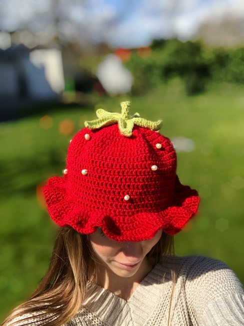 Magic ring, chain 1, 6 sc in magic ring. Strawberry Bucket Hat Sun Hat Crochet Pattern Ribblr