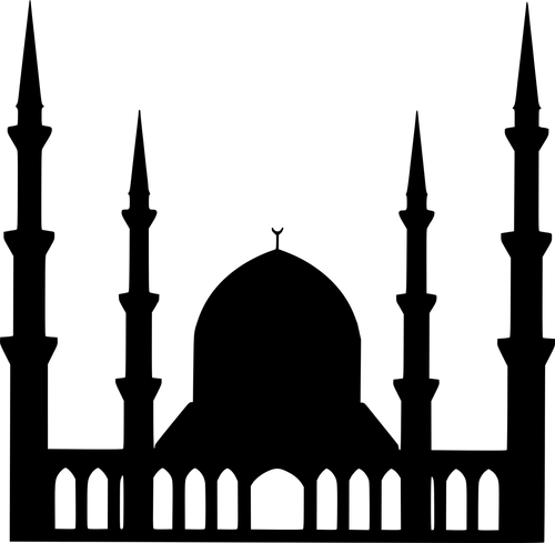 Ramadan Kareem Moon Light Calligraphy And Mosque Colored