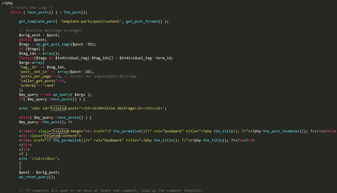 Here's the code we will be adding to our file. WordPress: Related Posts ohne Plugin » STRATO Blog