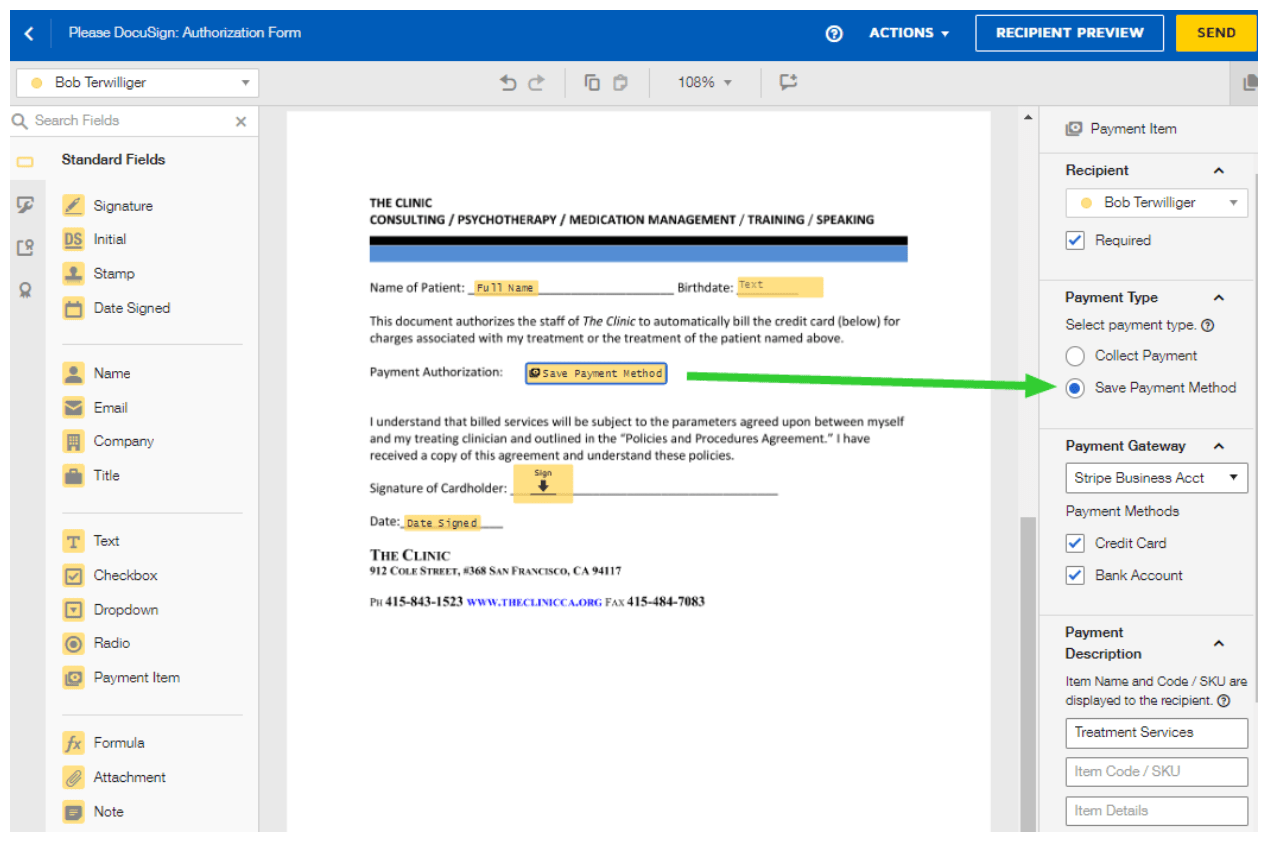 Signing documents electronically with docusign Stripe Partners Docusign