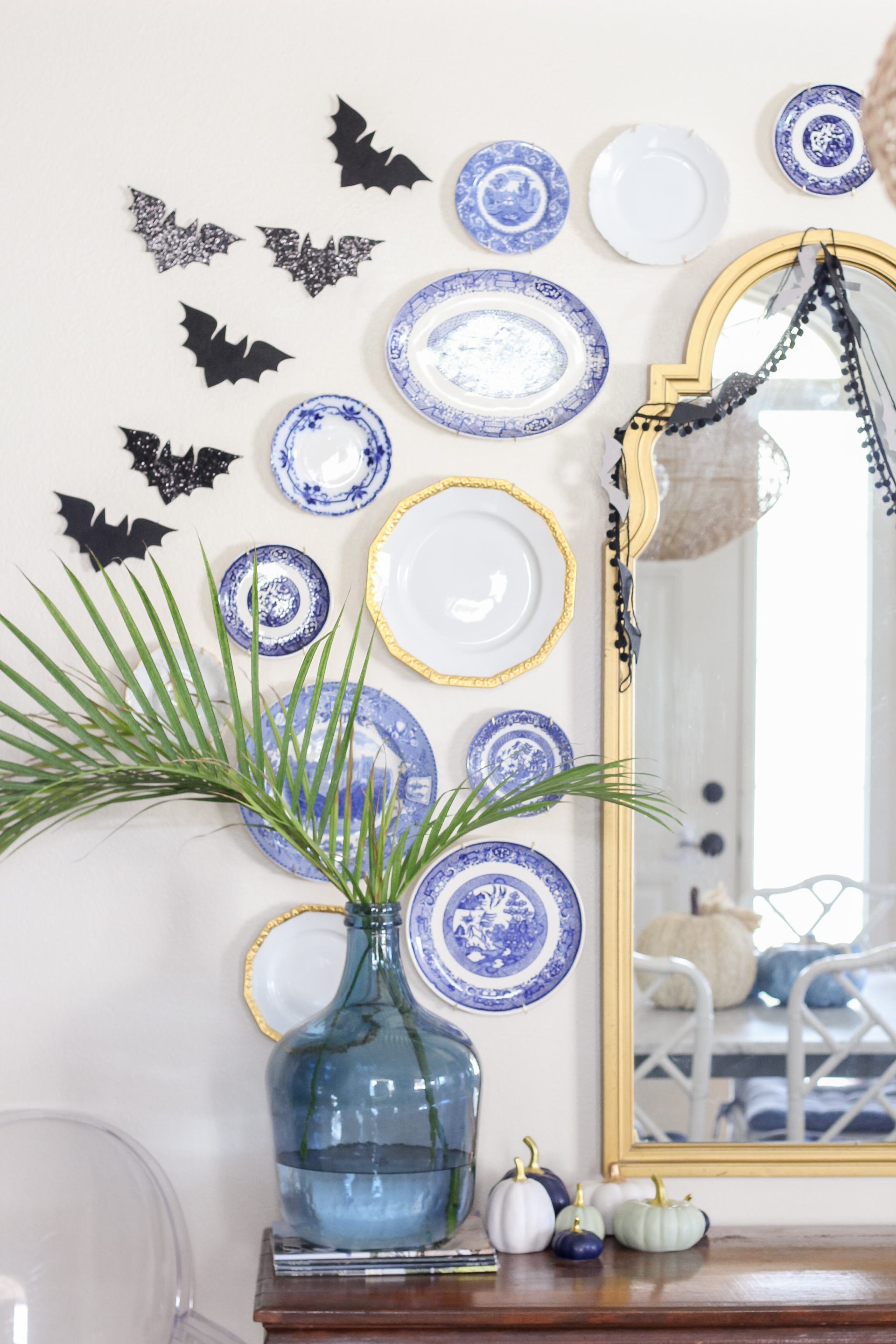 Spooky diy halloween gallery wall. Our Minimal Fall And Halloween Decor Stripes And Whimsy