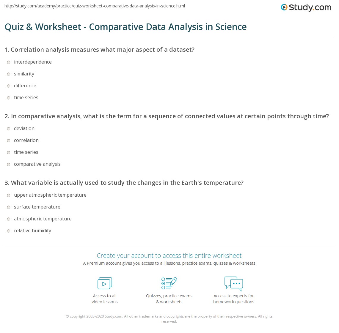 Time span of occurrence and often fall within certain geologic time periods. Quiz Worksheet Comparative Data Analysis In Science Study Com