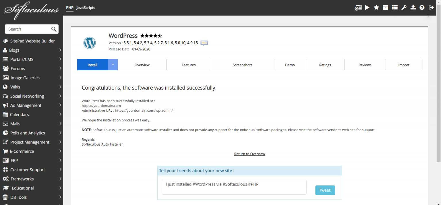 How to uninstall wordpress completely from cpanel? softaculous-wordpress-05 - Study Warehouse