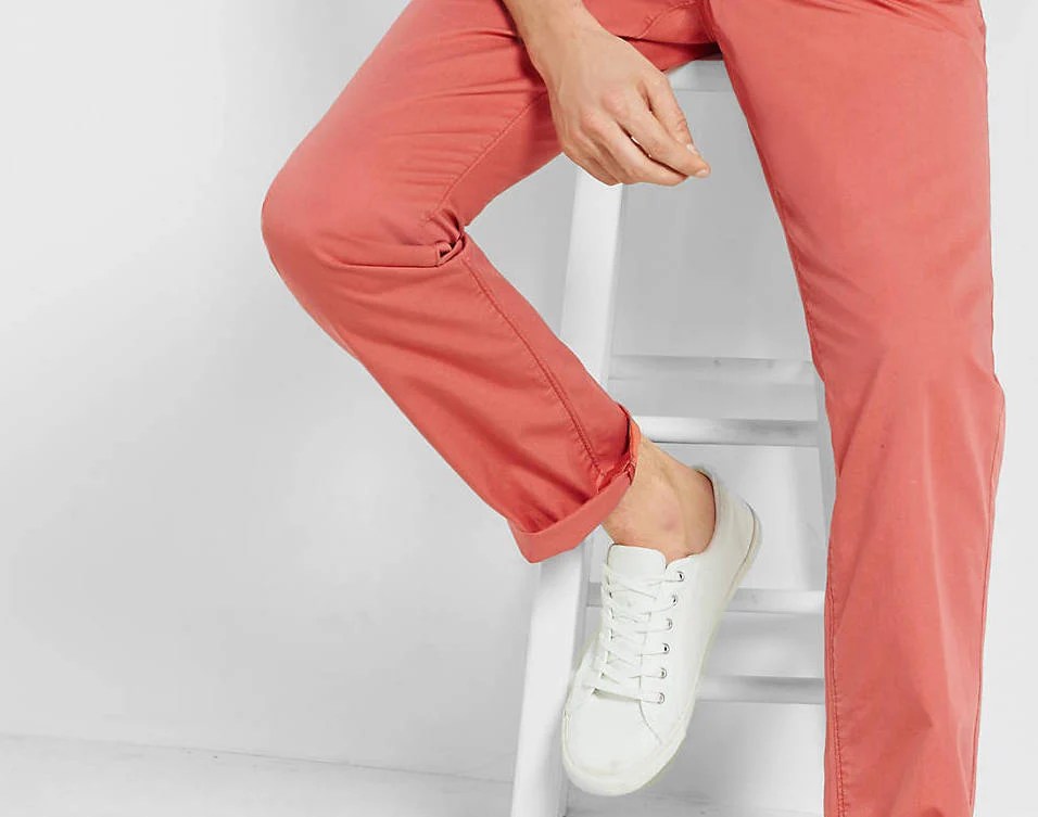 salmon colored jeans