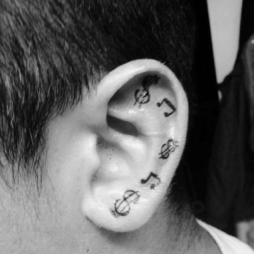 Top 15 Cute And Tiny Ear Tattoos With Images | Styles At Life 498_x_498_jpg