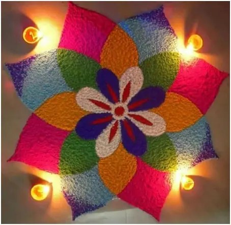 You can make this pretty rangoli design on diwali, ganesha chaturthi and other events. 25 Beautiful Rangoli Designs For Diwali Deepavali 2021