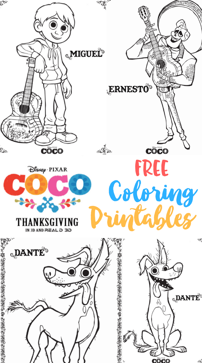 Download this adorable dog printable to delight your child. Coco Free Printable Coloring Sheets Pixarcoco Sunny Sweet Days