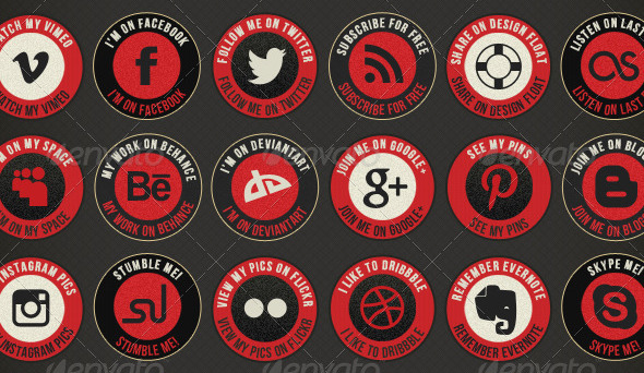 Black and red scribble icon set. 18 Free Social Media Icon Sets And Icon Fonts For Web And App Design Super Dev Resources