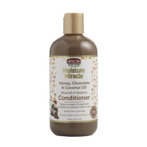 African Pride – Moisture Miracle – Honey, Chocolate, and Coconut Oil Nourish and Restore Conditioner 12oz