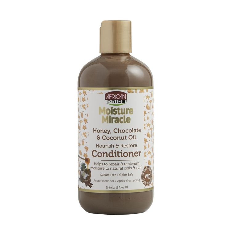 African Pride – Moisture Miracle – Honey, Chocolate, and Coconut Oil Nourish and Restore Conditioner 12oz