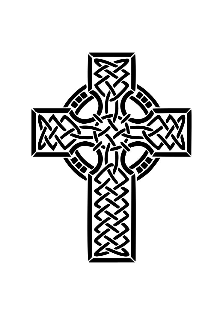 3d layered cross mandala svg, christian multi layer dxf cut file digital template download. Celtic Cross Black And White Clipart Free Svg File Svgheart Com