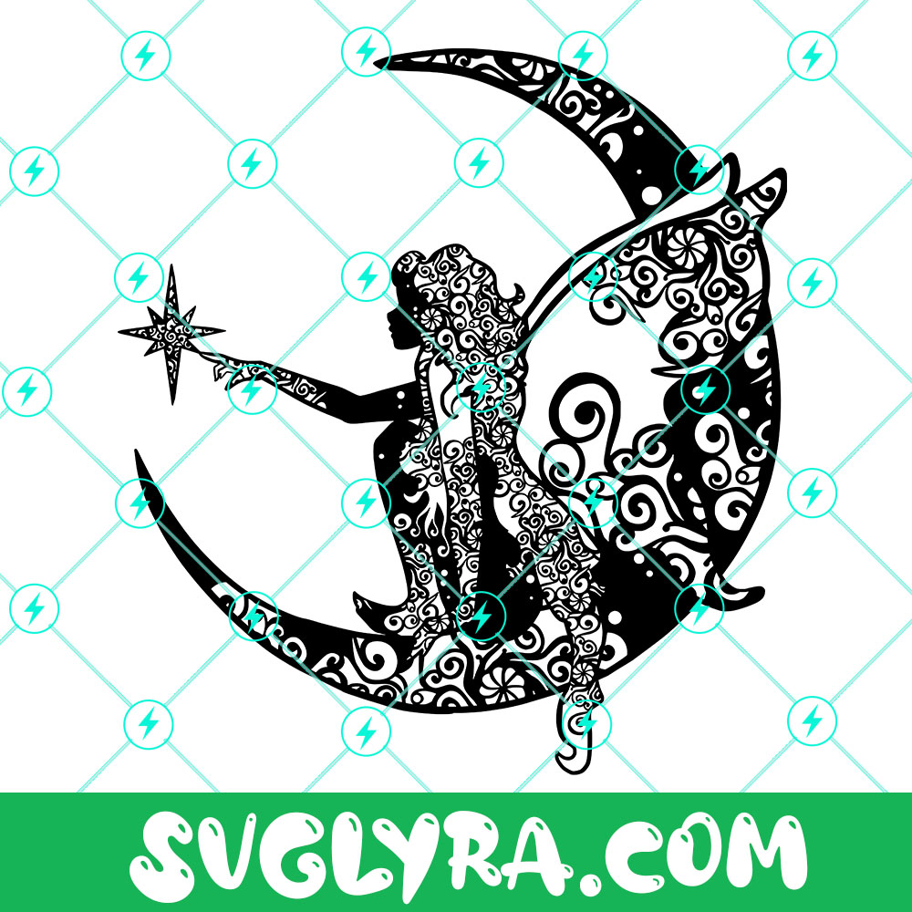 Professional digital files, ready to cut easy. Fairy Svg Mandala Svg Boho Svg Fairy Mandala Svg Moon Svg Svg Lyra