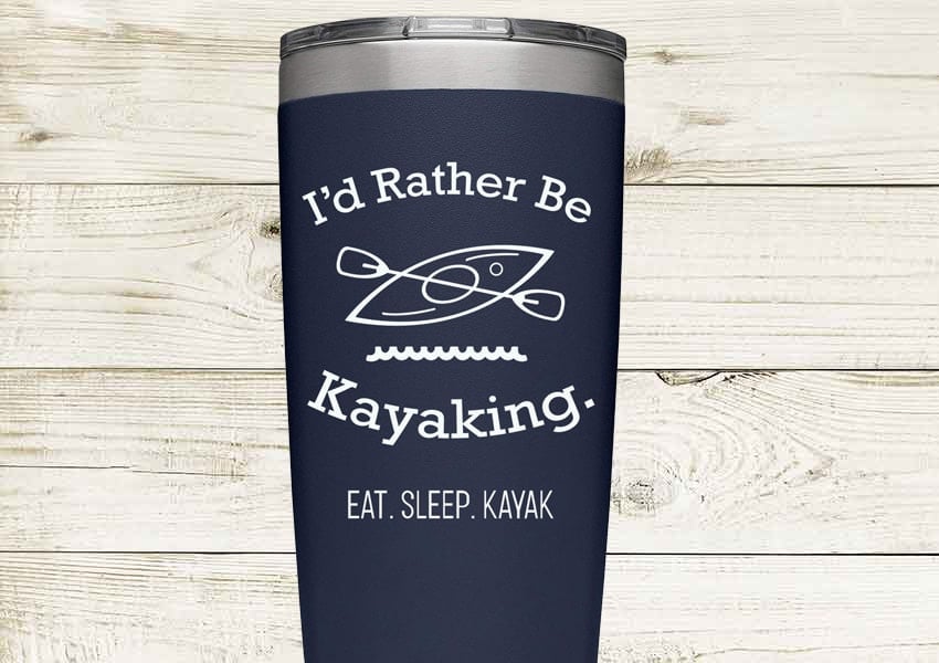 I'd Rather Be Kayaking Decal Vinyl Sticker Black Cars Trucks