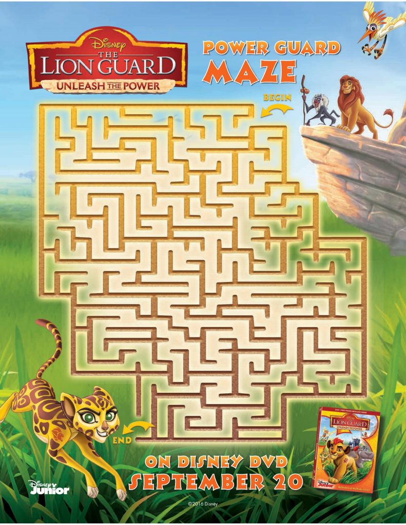 free disney lion guard printable maze mama likes this