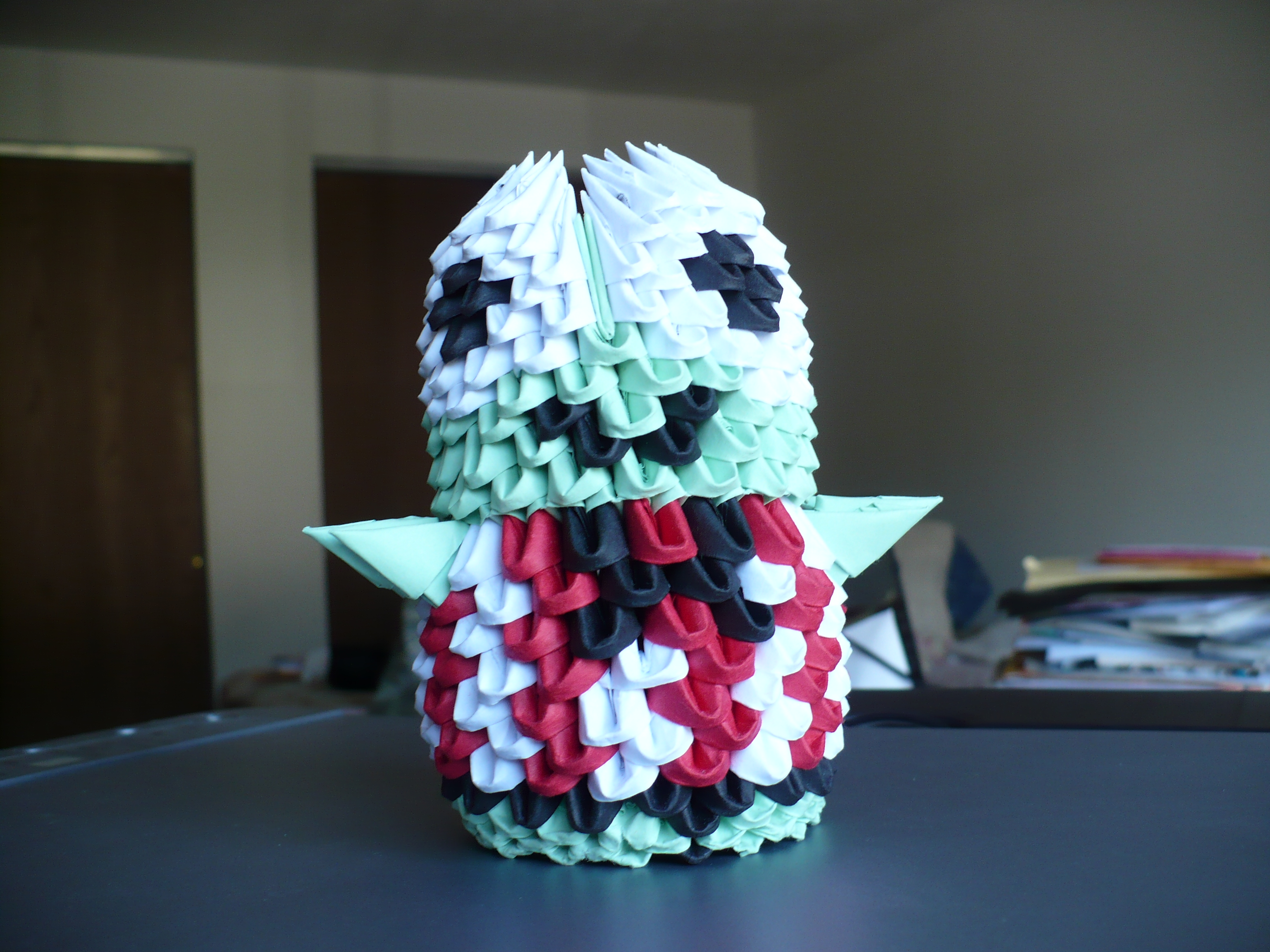 Fastest way to make 3d origami pieces,how to make a penguin with paper. 3d Origami Keroppi A Space Of My Own