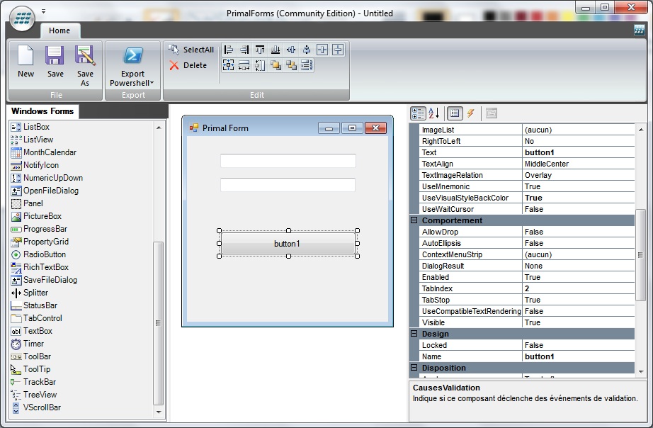 Un éditeur de Forms pour PowerShell