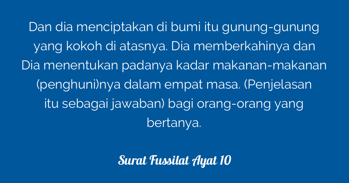 And he it is who has made you successors in the earth and raised some of you above others by degrees, that he might try you by what he has . Surat Fussilat Ayat 10 | Tafsirq.com