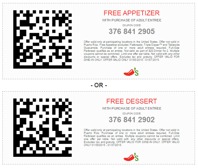 Are you wondering how to create a 1930s dinner party menu? 15% off Chilis coupons printable codes online | February 2021 || takecoupon.com