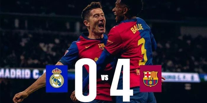 Hasil Pertandingan Real Madrid vs Barcelona: Kemenangan Telak 0-4 untuk Barcelona