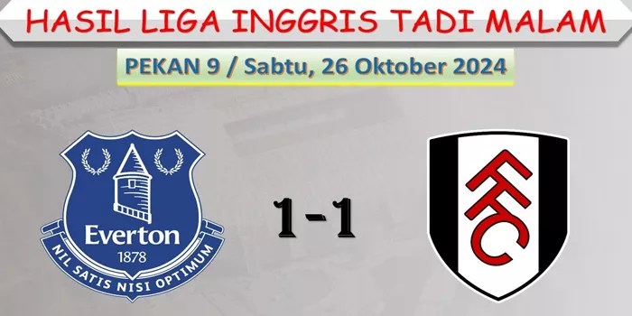 Everton Selamatkan Poin dengan Gol Penyeimbang Melawan Fulham!