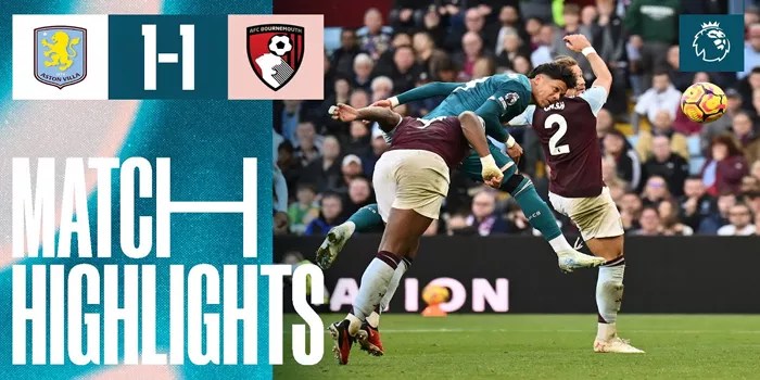 Aston Villa vs Bournemouth Berakhir 1-1 Laga Penuh Ketegangan