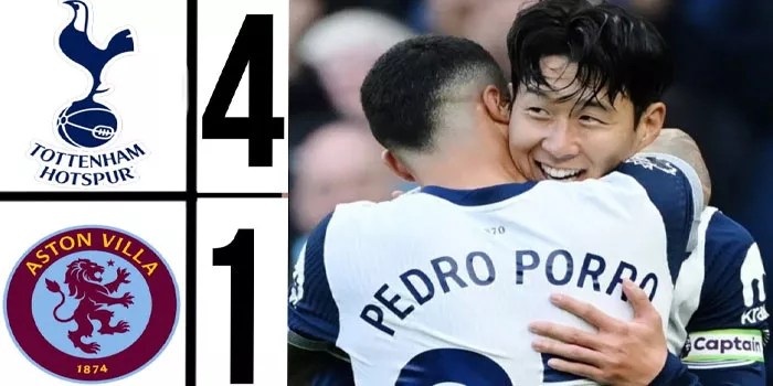 Liga Inggris – Tottenham Berhasil Permalukan Aston Villa 4-1