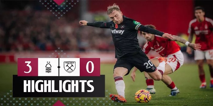 Liga Inggris – Hasil Pertandingan Nott’m Forest 3-0 West Ham, 2 November 2024