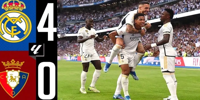 Real Madrid Catatkan Skor Dominasi 4-0 Atas Osasuna