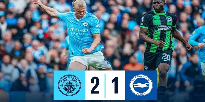 Hasil Brighton vs Manchester City – Skor 2-1