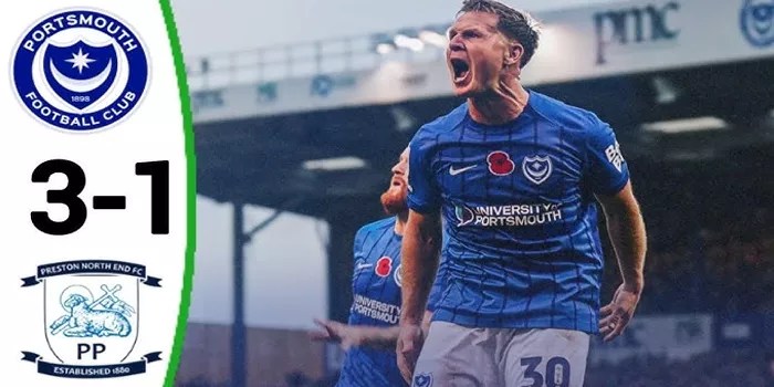 Duel Seru di Fratton, Park Portsmouth Tundukkan Preston 3-1