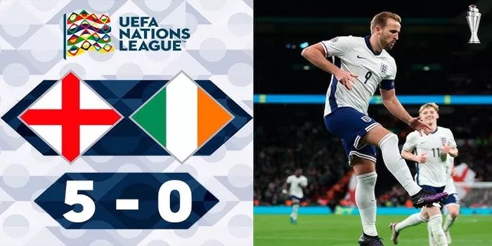 Inggris Tunjukkan Kekejaman Dengan Gilas Irlandia 5-0