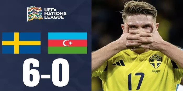 Swedia Tampilkan Dominasi dengan Kemenangan 6-0 atas Azerbaijan