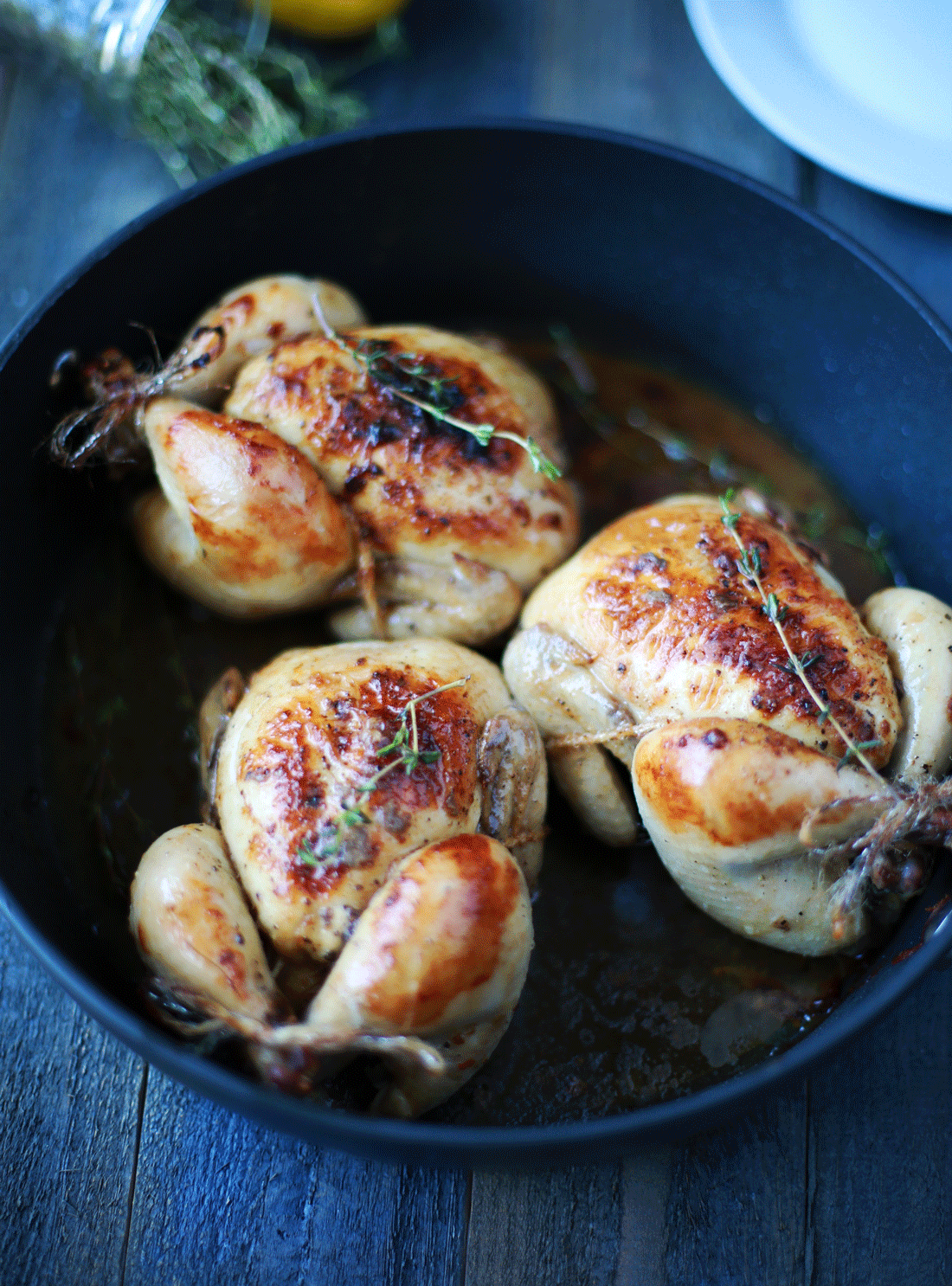 Cornish Hens Thyme Roasted Cornish Hens Tangled with Taste