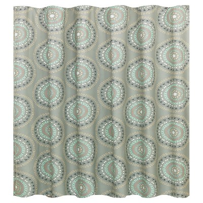 Create a dreamy escape with glorious sunset colors of coral, pewter, or lake,. Heather 100% Microfiber Printed Shower Curtain Green : Target