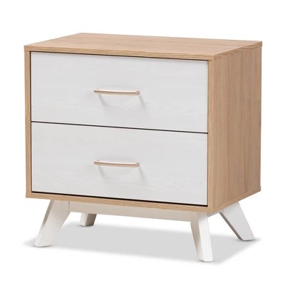 Get the best deal for white contemporary nightstands from the largest online selection at ebay.com. helena mid century modern natural oak and whitewashed finished wood 2 drawer nightstand white baxton studio