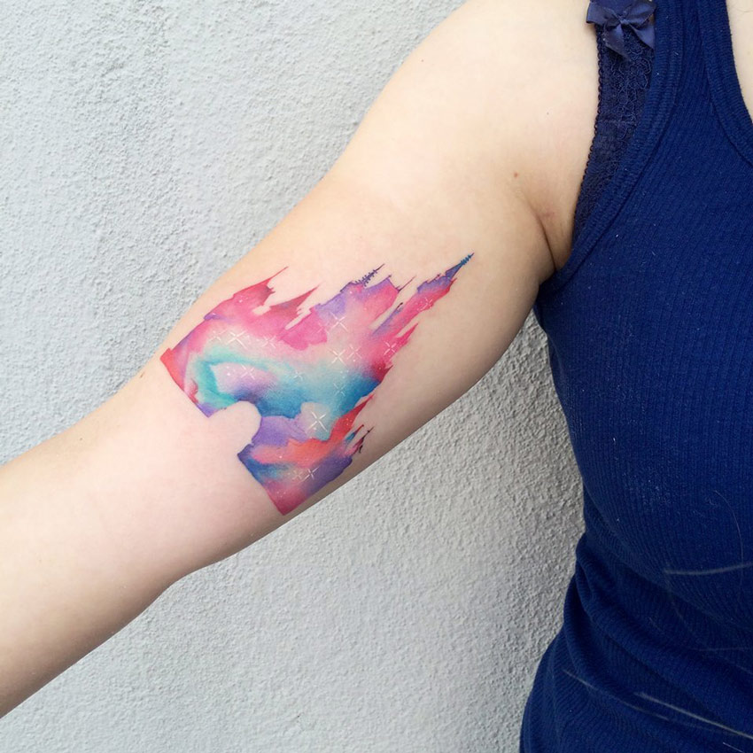 Cinderella Castle Watercolor Tattoo 850_x_850_jpg