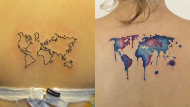 40 World Map Tattoos That Will Ignite Your Inner Travel Bug - Tattooblend 360_x_635_jpg