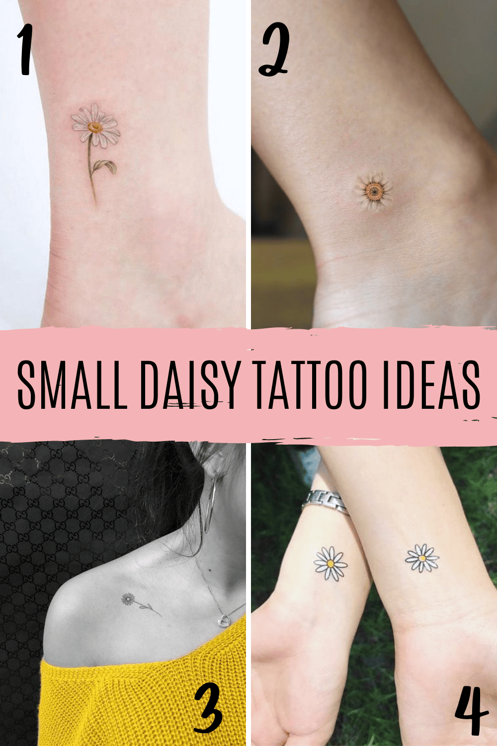 25 Daisy Tattoo Ideas With Tons Of Meaning - Tattooglee 1500_x_1000_png