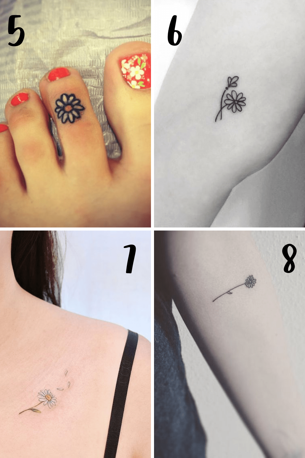 25 Daisy Tattoo Ideas With Tons Of Meaning - Tattooglee 1500_x_1000_png