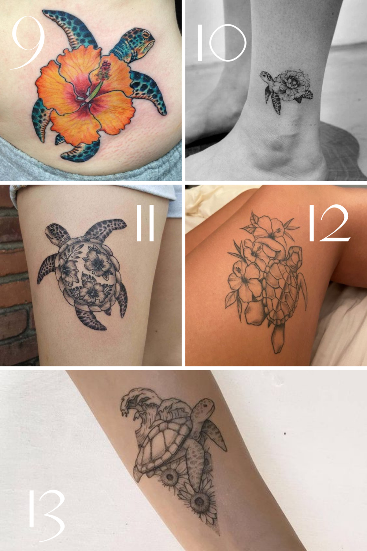 97+ Sea Turtle Tattoo Designs & Hawaiian Flowers - Tattooglee 1800_x_1200_jpg