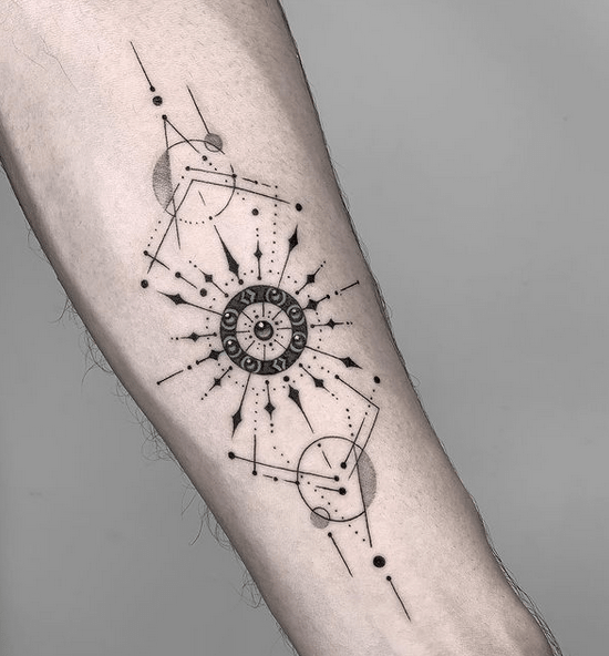 Geometric Tattoo - Where Shapes, Lines And Points Meet Ink - Tattoo Stylist 592_x_550_png