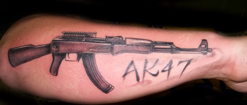 Assault rifle firearm trigger, sun tattoo, ak47, assault rifle, . 30 Ak 47 Tattoos With Meanings And Their Exploding Popularity Tattooswin