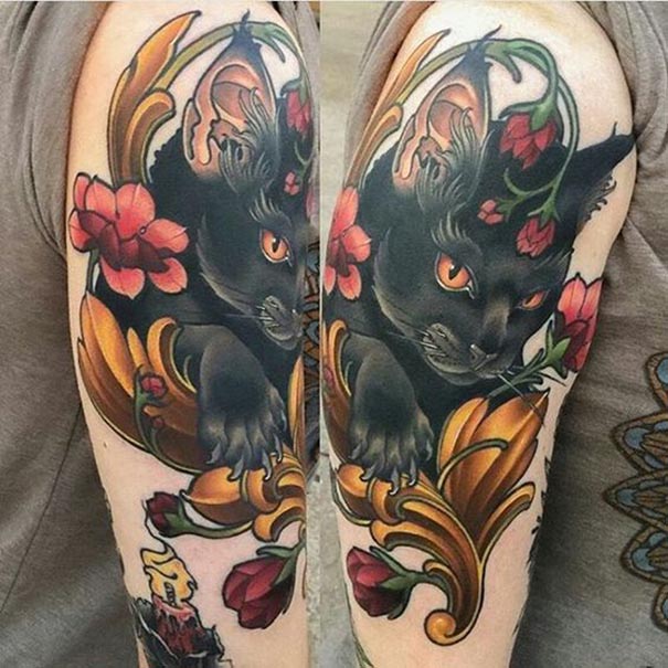 Tatuagens De Gato Preto Mágico » Tatuagens Hd 605_x_605_jpg
