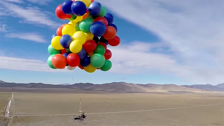 You are pushing down on the chair because of the force of gravity. Real Life Up Balloon Launch via Rockstar