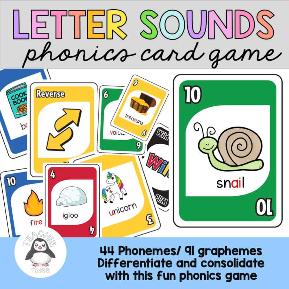 letter sounds phonics card game teachie tings