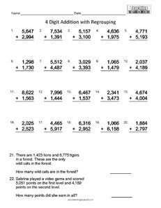 These worksheets focus on the vital concepts and help students develop their logical and reasoning skills. 4 Digit Addition Teaching Squared